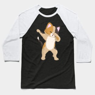 Cute Dabbing Cat Kitten Dab Baseball T-Shirt